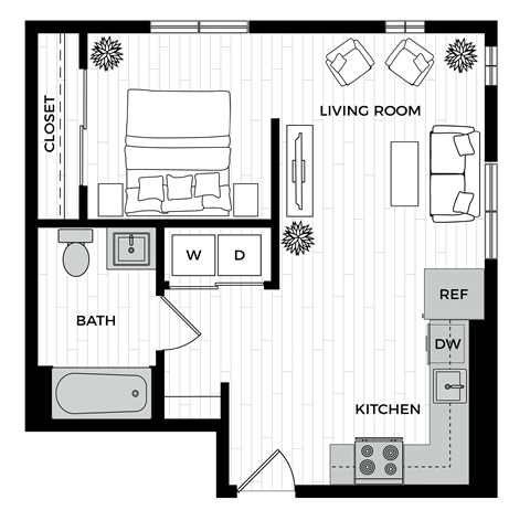 a floor plan of 1x1A